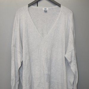 Old Navy Light Grey V Neck Sweater, Size XXL